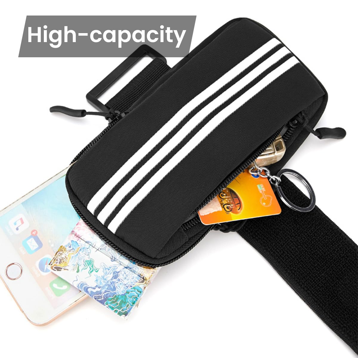 Optifit Armband for Mobile Phone Running with Luminous, Waterproof Phone Holder for Running for iPhone 14 PRO MAX/13/12, Dual Layer Large Capacity Arm Band with Card Holder for Within 7in 's Mobile Optifit Armband for Mobile Phone Running with Luminous, Waterproof Phone Holder for Running for iPhone 14 PRO MAX/13/12, Dual Layer Large Capacity Arm Band with Card Holder for Within 7in 's Mobile